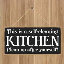 Kitchen Decoration, A Self-Cleaning Wall Art For Kitchen, Decorative Wood Sign Home Decor,Home Decor ,Room Decor,Wall Decor Gifts Birthday Graduation
