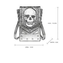 1 Miếng Đen Sọ Đầu Túi đeo chéo , 2023 Hàng mới đến Sọ , Halloween Cái túi , Sọ Cái túi - màu đen - Xem 8