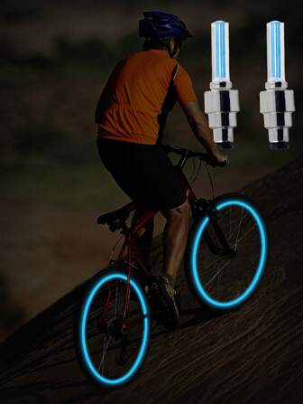 2pcs blue bicycle wheel safety lights, colored simple plastic safety cycling lights