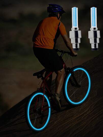 2pcs Blue Bicycle Wheel Lights, Colored Simple Plastic Cycling Lights