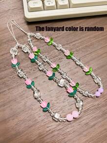 Blumen-Dekor Perlenhandy-Lanyard Geschenke für Mutter, Familie, Freunde, Geburtstag, Feiertage Handyhülle, Handykette