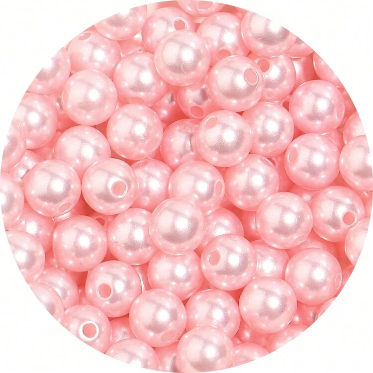 100/300/1000 Piezas De Cuentas De Imitación De Perlas De Abs, De Color, Redondas, Con Agujero Recto, Cuentas Sueltas, 3/4/6/8/10mm, Adecuadas Para La Fabricación De Pulseras, Aretes Y Collares Diy - Neblina azul - Añade 14