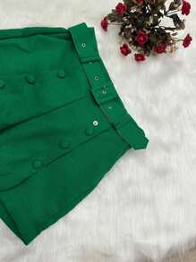 Women Shorts - 綠色 - 查看 3