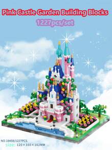 1165/1227件/套粉色公主城堡積木玩具,夢幻房子城堡花園模型積木diy玩具作為禮物,城堡積木飾品,粉色城堡玩具stem學習積木玩具盒,幻想積木,萬聖節,聖誕節,感恩節,新年,情人節,復活節,嘉年華節節日禮物,顏色隨機包裝隨機
