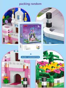 1165/1227件/套粉色公主城堡積木玩具,夢幻房子城堡花園模型積木diy玩具作為禮物,城堡積木飾品,粉色城堡玩具stem學習積木玩具盒,幻想積木,萬聖節,聖誕節,感恩節,新年,情人節,復活節,嘉年華節節日禮物,顏色隨機包裝隨機