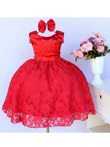 Young Girls Dresses - Đỏ - Xem 3