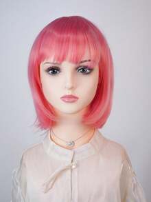 Peluca Rosa Corta Para Juegos De Rol - Rosa - Ver 4