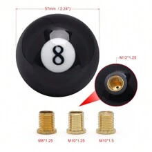 黑色8號撞球握把變速杆把手,用於汽車改裝 - 黑色 - 查看 2