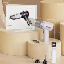 可攜式高功率手持式無線汽車吸塵器,帶汽車/家用雙用充電,無線使用 - 杏色 - 查看 9