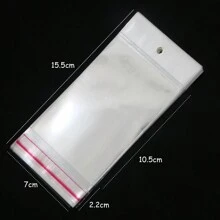 100 个透明自封粘性袋 OPP 袋塑料储物袋带挂孔适用于珠宝展示包装 - 無色 - 查看 24