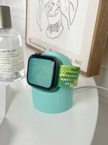 1 Đế sạc đế silicon màu hồng đơn giản Tương thích với Apple Watch Series 8/7/6/Se/5/4, Tương thích với Apple Watch 45/44/42/41/40/38mm Làm quà tặng cho học sinh đi học trở lại - Hồng - Xem 4
