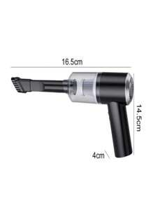 3 In 1 USB Rechargeable Mini Handheld Vacuum Cleaner, Powerful Suction For Home, Office, Car, Pet Hair - Black - View 4