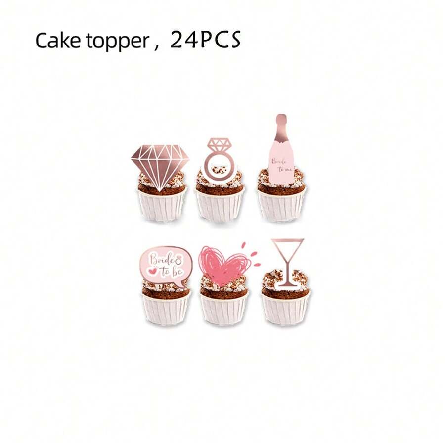 24pcs Cake Toppers - Champagne - View 1