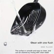 Pets Cleaning Accessories Cute Paw-Shaped Mesh Cat Litter Scoop Practical Portable Cat Poop Shovel, Plastic Cat Scooper Tool For Scooping Kitty Litter - Black - View 9