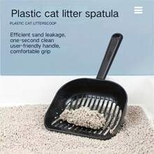 Pets Cleaning Accessories Cute Paw-Shaped Mesh Cat Litter Scoop Practical Portable Cat Poop Shovel, Plastic Cat Scooper Tool For Scooping Kitty Litter - Black - View 7