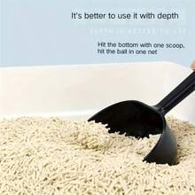 Pets Cleaning Accessories Cute Paw-Shaped Mesh Cat Litter Scoop Practical Portable Cat Poop Shovel, Plastic Cat Scooper Tool For Scooping Kitty Litter - Black - View 6