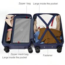 MKF Collection Tulum Large Capacity Suitcase 22.5 Inch, Luggage Hardside Hard Case Shell Suitcase Spinner Wheel For Travel - 藏蓝色 - 查看 5