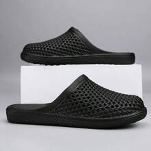 All-seasons Granny Flat Slippers For Women, Waterproof And Durable Rubber Material, Perfect For Bathroom/water Activities