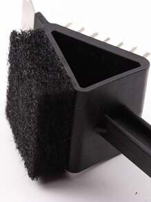 1入bbq燒烤刷,三角長柄刷,三合一鋼絲刷,適用於家庭,戶外露營等地方