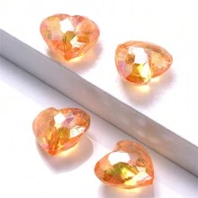 20入組12x19mm亞克力AB顏色透明珠子帶洞DIY首飾製作,心形