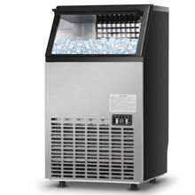 Lifezeal Built-In Stainless Steel Commercial 110Lbs/24H Ice Maker Portable Ice Machine - Black - View 1
