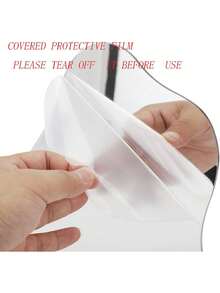 1 件不对称形状镜子，粘贴式装饰镜，适用于客厅、卫生间或卧室墙壁 - 銀色 - 查看 8