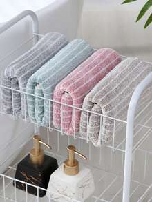 1入組灰色的條紋圖案超細纖維毛巾適用於沐浴,游泳,海灘,速乾 - 灰色 - 查看 6