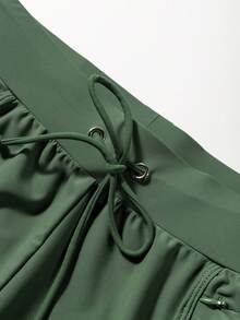 Green Swim Board Shorts with Pockets Beach Shorts for Women