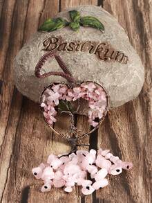 1 Miếng Retro Dây điện Wrapped Cây đời Tinh thể tự nhiên 7 Đá Đối với Nhà  Phòng Phòng ngủ Trang trí tường Treo Đồ trang trí Boho Chiếu hậu ô tô Gương Treo Phụ kiện Tâm linh Đồ trang trí - Trái tim - Xem 2