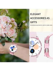4 cái/bộ Nam NỮ Đồ trang trí Rhinestone Đúng mốt Duyên dáng Màu bạc Chống rơi Đồng hồ thông minh Loại vỏ & Màn Sự bảo vệ Tempered Film , Tương thích với Samsung Thiên hà Ốp đồng hồ 40mm/44mm , Tương thích Với Samsung Galaxy Watch 4/5 , Thông minh Ốp đồng hồ Phụ kiện - Nhiều màu - Xem 6