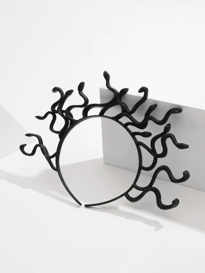 1pc Halloween Unique Funny Medusa Snake Head Hair Hoop, Suitable For Halloween Costume