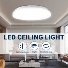 1 件裝 12w/24w/36w 嵌入式 Led 吸頂燈,85-265 電壓,超薄 9.8-15 英寸,6000k 日光,不可調光吸頂燈表面安裝,適用於臥室、客廳、餐廳 - 白色 - 查看 2