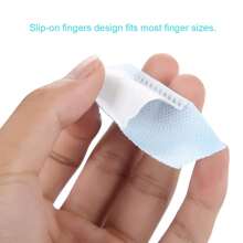 手指式牙齒濕巾,薄荷味一次性口腔刷牙巾(深藍色,30片) - 藍白色 - 查看 3