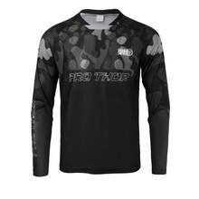 PRO THOR 男士撞色迷彩圆领插肩袖透气速干面料运动 T 恤，适合钓鱼健身房 - 彩色 - 查看 2