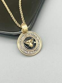 1條歐美時尚簡約朋克風吊墜項鍊,適用於酷女孩 - 彩色 - 查看 3