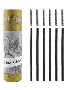 1 管 4-5 毫米木炭棒,25 支/管素描炭筆,適合繪畫藝術學生,藝術 - 黑色 - 查看 1