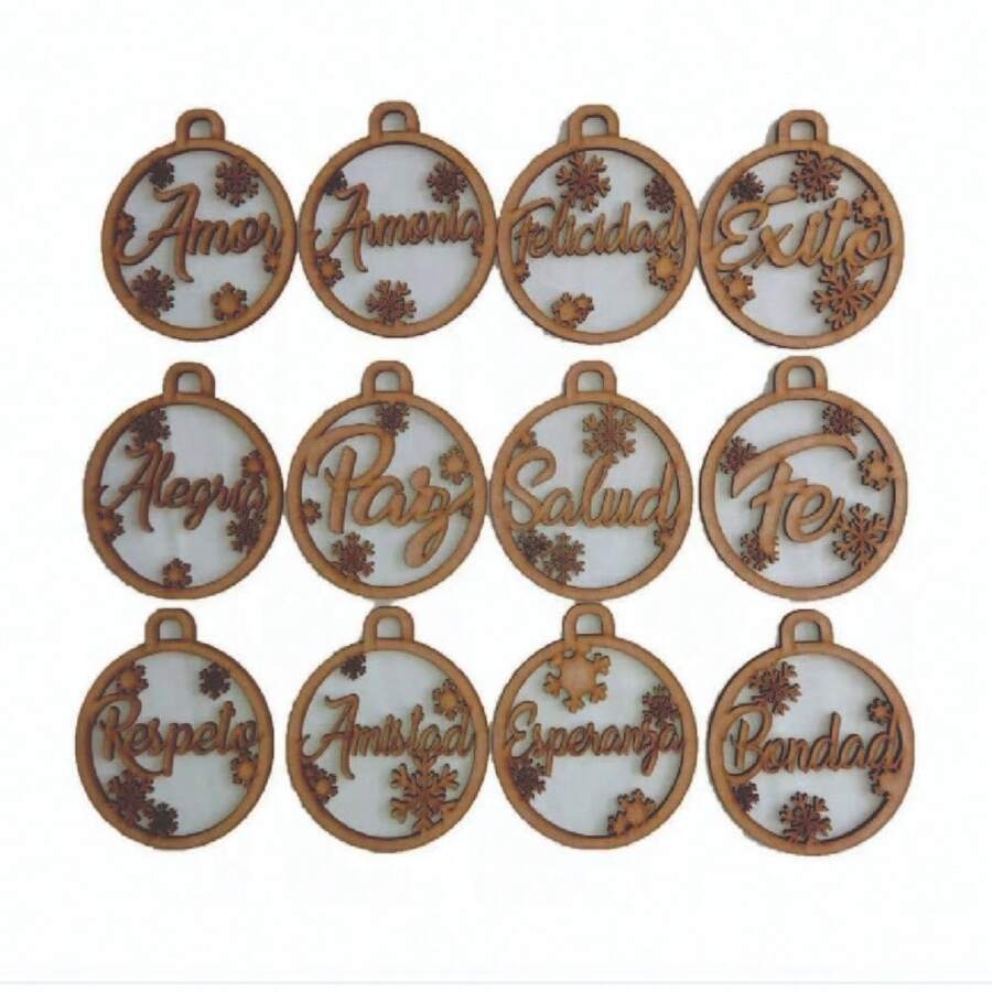 ESFERAS FIGURAS PARA ÁRBOL NAVIDEÑO PAQUETE 12PZS - Marrón - Ver 1