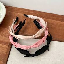 1入組13cm法式少女纖腰蝴蝶結頭帶,簡單甜美萬能髮飾 - 黑色 - 查看 5