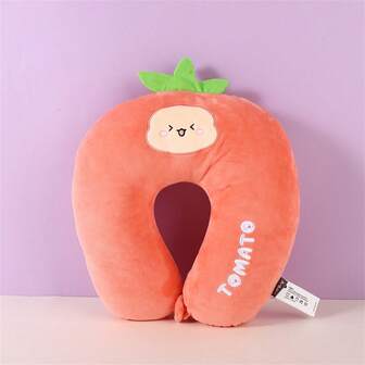 1pc Vegetable Shaped U-shaped Travel Pillow, Comfortable Neck Pillow, Holiday Pillow, Office Nap Pillow, Cartoon Vegetable Shaped, Holiday Travel, Festival Gift
