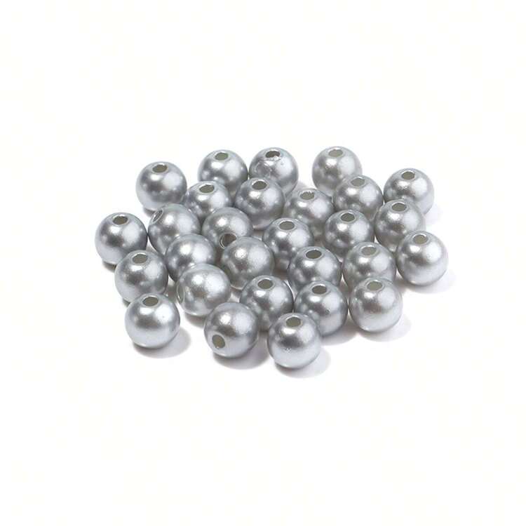 100/300/1000 Piezas De Cuentas De Imitación De Perlas De Abs, De Color, Redondas, Con Agujero Recto, Cuentas Sueltas, 3/4/6/8/10mm, Adecuadas Para La Fabricación De Pulseras, Aretes Y Collares Diy - Neblina azul - Añade 13