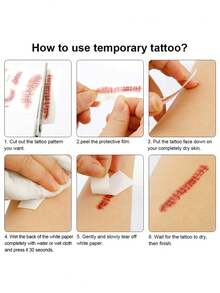 30pcs Scars & Halloween Themed Waterproof Realistic Temporary Tattoo Stickers - Red - View 2