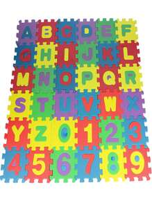 1pack 10pcs/36pcs 11.81in/1.97in/2.36in/2.76in mini Eva Foam puzzle mat Alphabet Letters Numbers Floor Mats, Children's Educational Early Learning Puzzle Game - Multicolor - View 10
