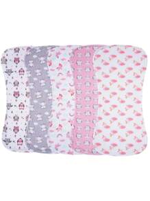 5pcs Baby Burp Cloth Set - Pink - View 2