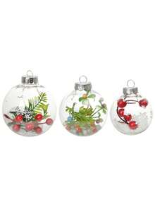 1 个圣诞球塑料球带盖高透明度宠物镂空球适用于商场派对装饰、圣诞装饰品最佳礼物 - 金色 - 查看 5