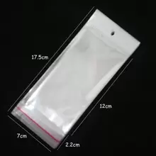 100 个透明自封粘性袋 OPP 袋塑料储物袋带挂孔适用于珠宝展示包装 - 無色 - 查看 15