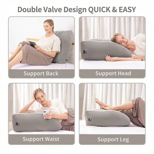 1pc Inflatable Leg Rest Pillow Wedge, Leg Support Pillow, Leg Wedge