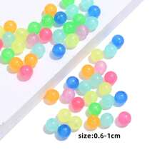 25-100入組6/8/10mm發光圓形散珠混合亮面螢光珠,適用於珠寶製作手鍊 - 彩色 - 查看 5