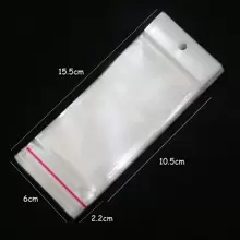 100 个透明自封粘性袋 OPP 袋塑料储物袋带挂孔适用于珠宝展示包装 - 無色 - 查看 18