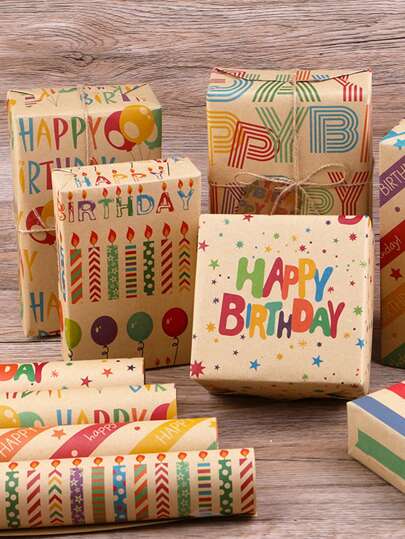 6 Colors 50x70cm Wrapping Paper Back To School Valentine Day