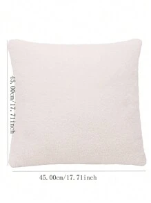 1入組45*45cm涮綿枕套,現代家居軟體隱形拉鍊設計teddy Loop絨絨沙發靠墊套 - 白色 - 查看 2